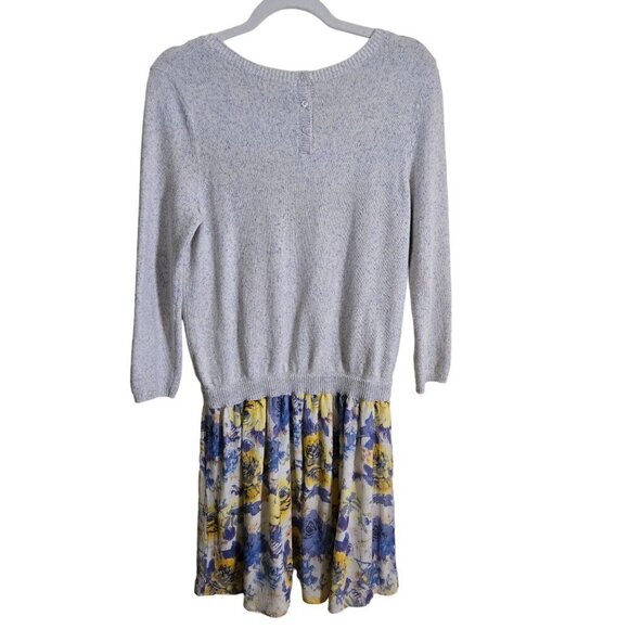 Joie Dessa Silk Cotton Layered Floral Mixed Media Sweater Dress Size S - Picture 3 of 10